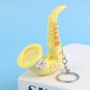 Keychain Pendant Mini Portable Musical Keychain Playable Vocal Sound Macaron Color Saxophone Shape Key Holder Stress-Relief Gift Accessories