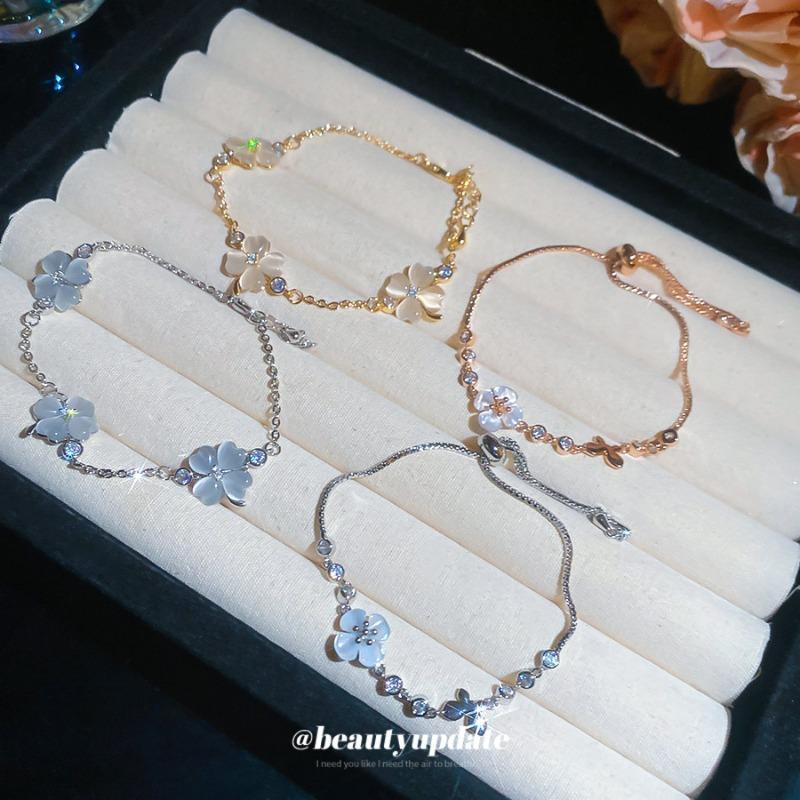 Mori small fresh zircon opal bracelet flower sweet temperament versatile bracelet light luxury high-end jewelry women