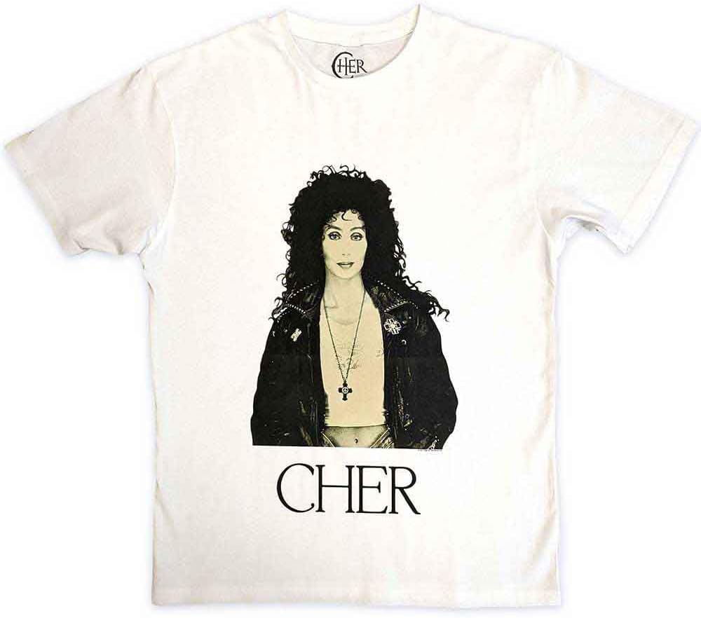 Cher Men s Leather Jacket T-Shirt White Unisex T-Shirt XXL