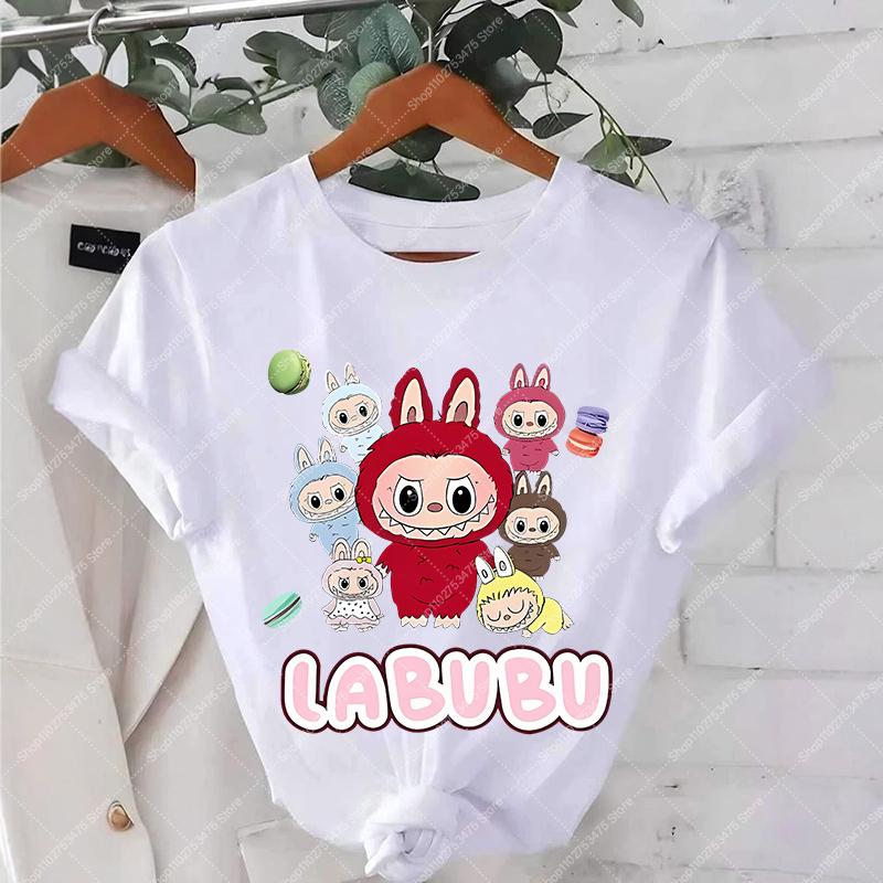 

Women Short Sleeve T-shirt Labubued Printed T Shirt Summer Casual Fashion Clothing Girl Cartoon Cute Tee XL