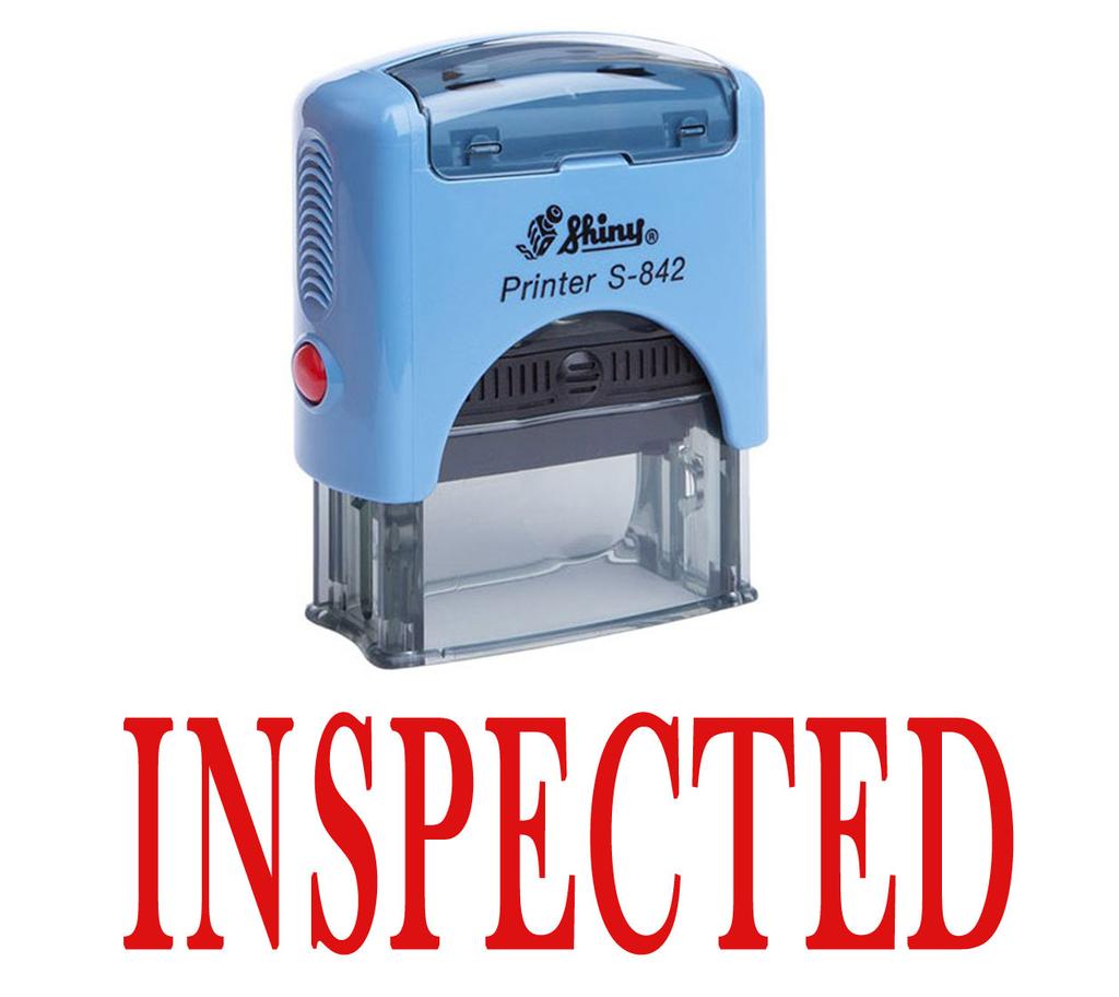 INSPECTED Self Inking Rubber Stamp Office Stationary Custom Shiny Stamp