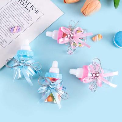 6/12 Stück Plastik Fütterflasche Blau Rosa Babyflasche Bonbonbox Taufe Gender Reveal Babyparty Geburtstagsfeier Geschenke Gastgeschenke