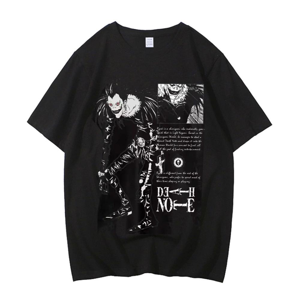 Death Note Cotton Shirt Men Korean Clothes Graphic Streetwear Vintage Digital Shirt Breathable Pop Culture Colorful Punk1