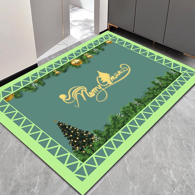 Christmas Festival Entrance To The Door Of The Diatom Mud Mat Waterproof Non-Slip Can Wipe Cartoon Home Mat