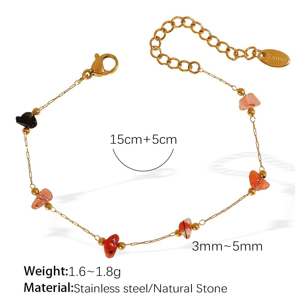 Colorful gravel boho style necklace bracelet irregular jewelry set for women