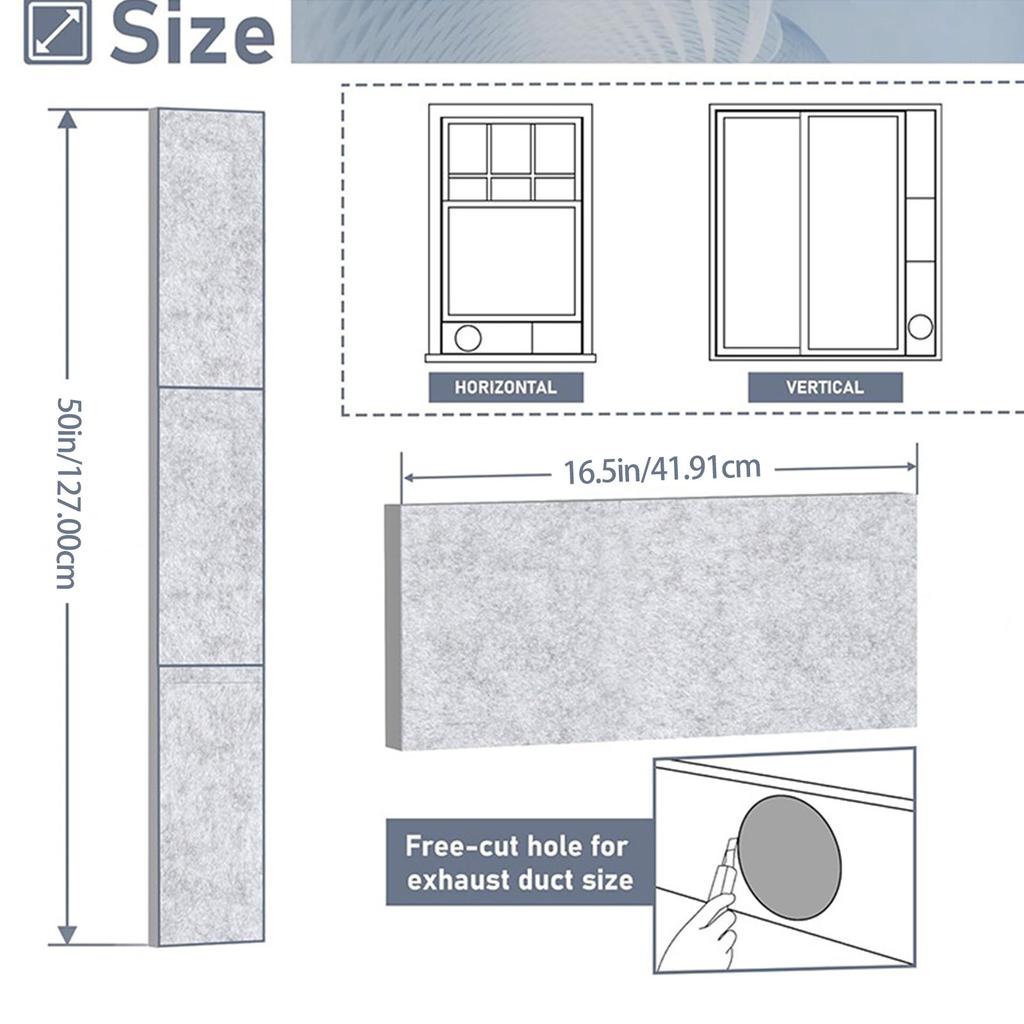 Pack of 3 Air Conditioning Window Insulation Foam Boards with Adhesive for Air Conditioning Sealing Set Noise Reduction