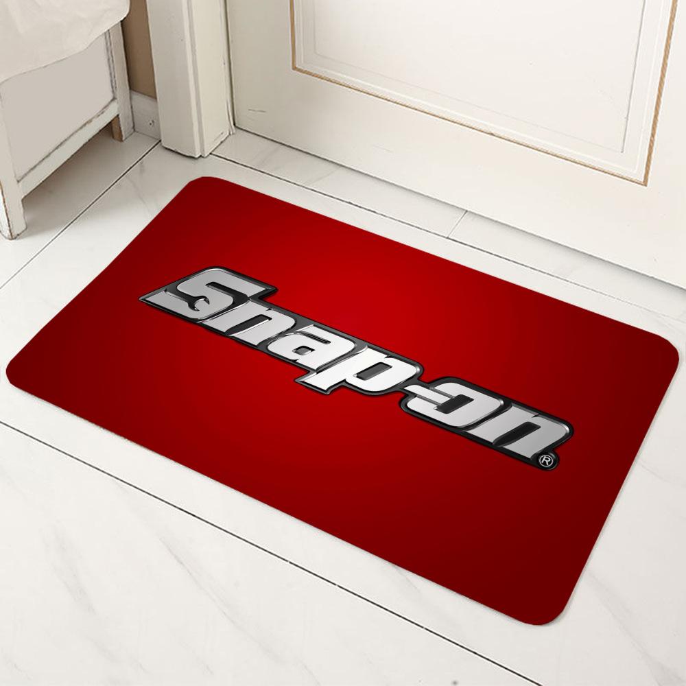 Snap-on VERKTØYSPISSER Logo Teppematte Sklisikker Bakside Teppe for Garasje Bilverksted Hjemmedekorasjon Verktøy Tema Oljebestandig Dørmatte