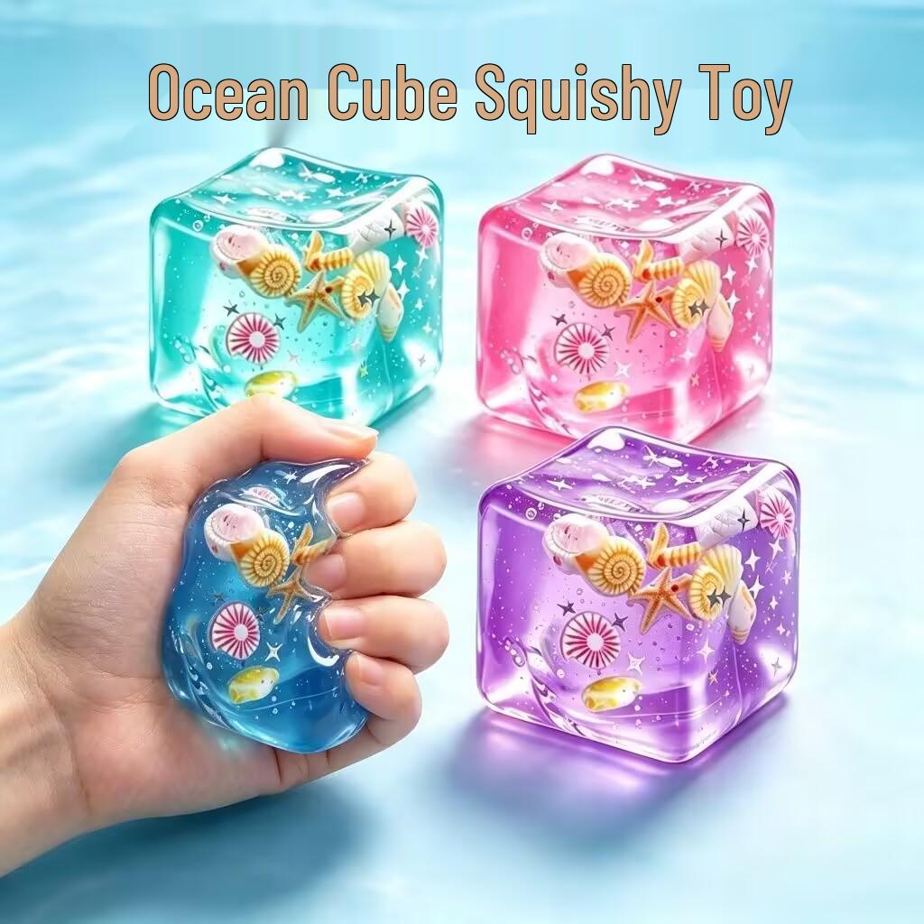 Ocean Shell Ice Cube Squeeze Toy - Slow Rebound Decompression and Stress Relief