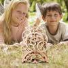 3D Wooden Puzzle Mechanical Clock Toy DIY Laser Cutting Creative Family Wooden Craft KIT for Children Adult Gift