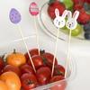 100Pcs/Set Disposable Toothpicks Bunny Carrots Fruit Salad Bamboo Sticks  Easter Party Decoration