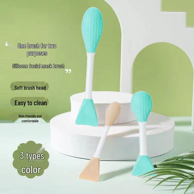 Dual-Head Silicone Facial Brush & Scraper - Deep-Cleaning Mask & Pore Cleanser