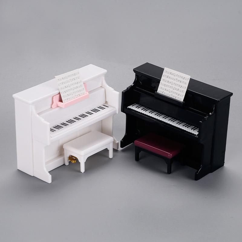Miniature Dollhouse Piano Toy - DIY Scene Decor