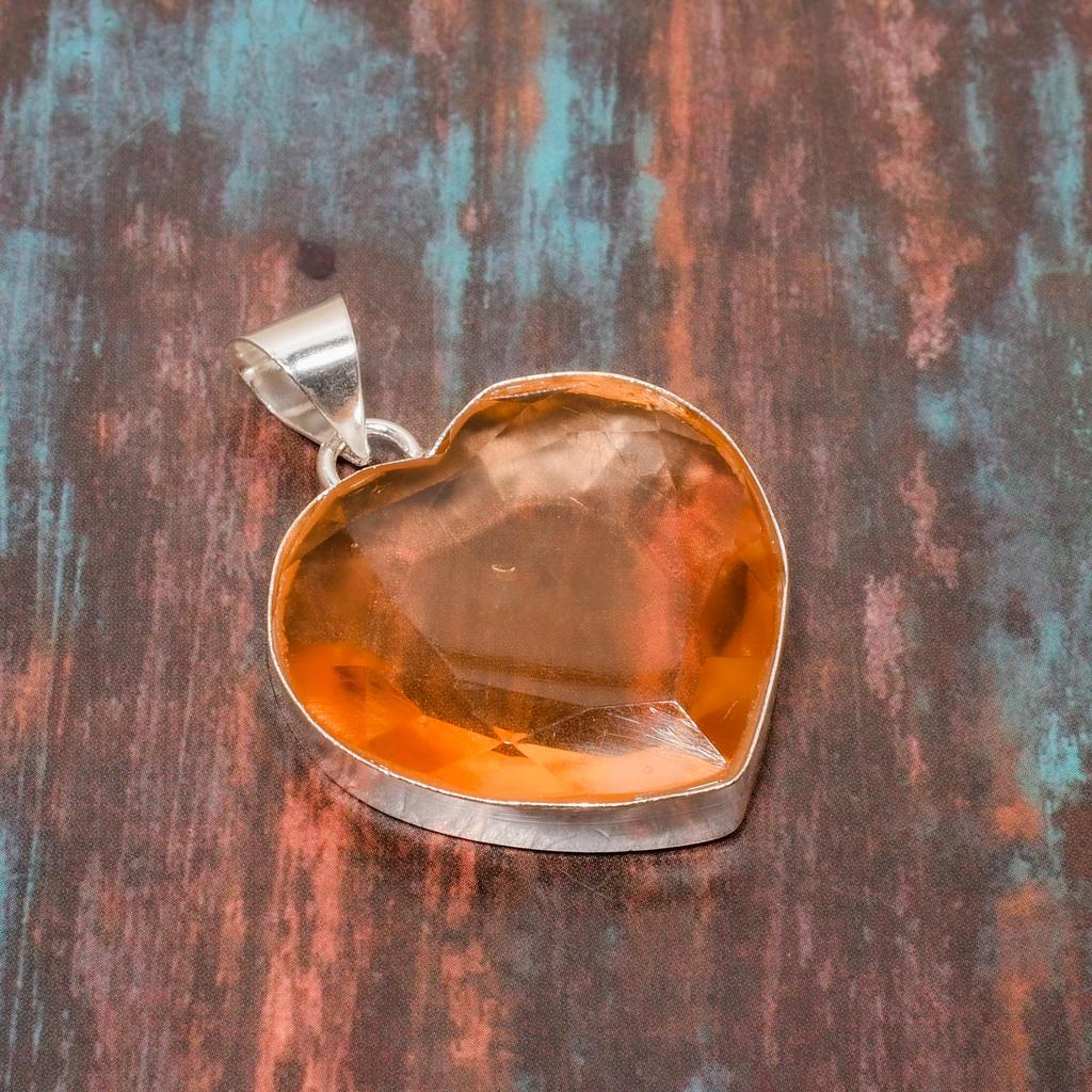 Pendentif morganite en argent sterling fait main : bijoux en pierres précieuses de 3 pouces - France