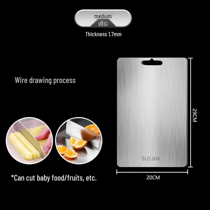 Leyongtu 304 Stainless Steel Antibacterial Cutting Board 29x20cm