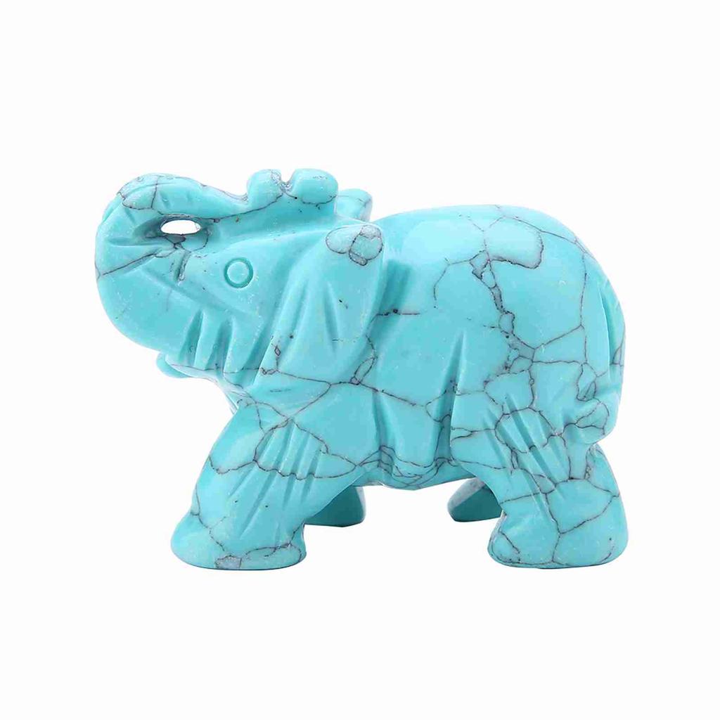 2inch Natural Jade Carved Elephant Crystal Figurine Home Decoration Furnishing Article