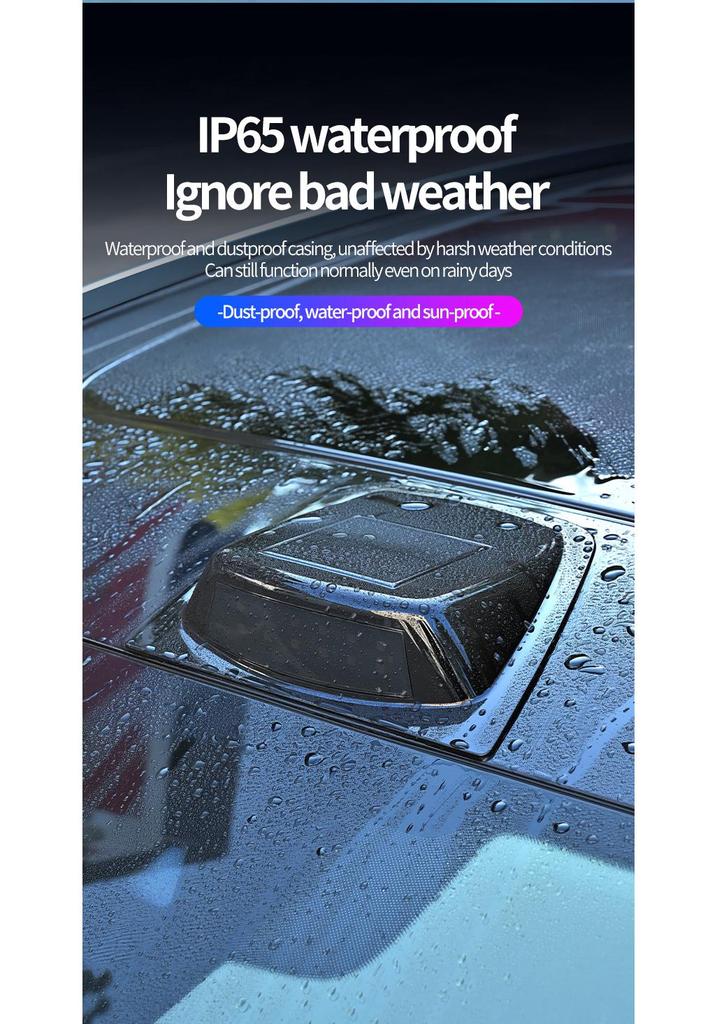 Solar-Powered LED Vehicle Warning and Decorative Light