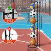 Mobile Basketball Hoop and Storage Rack for Basketball, Football, and Volleyball