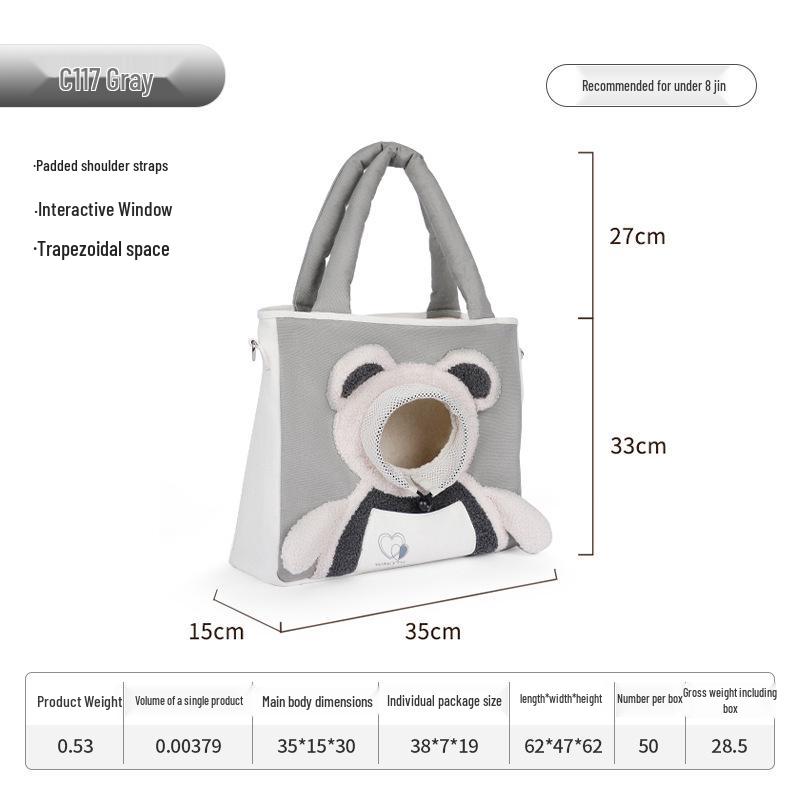 Wakytu UK Pet Travel Crossbody Bag - Single Shoulder Backpack for Dogs & Cats