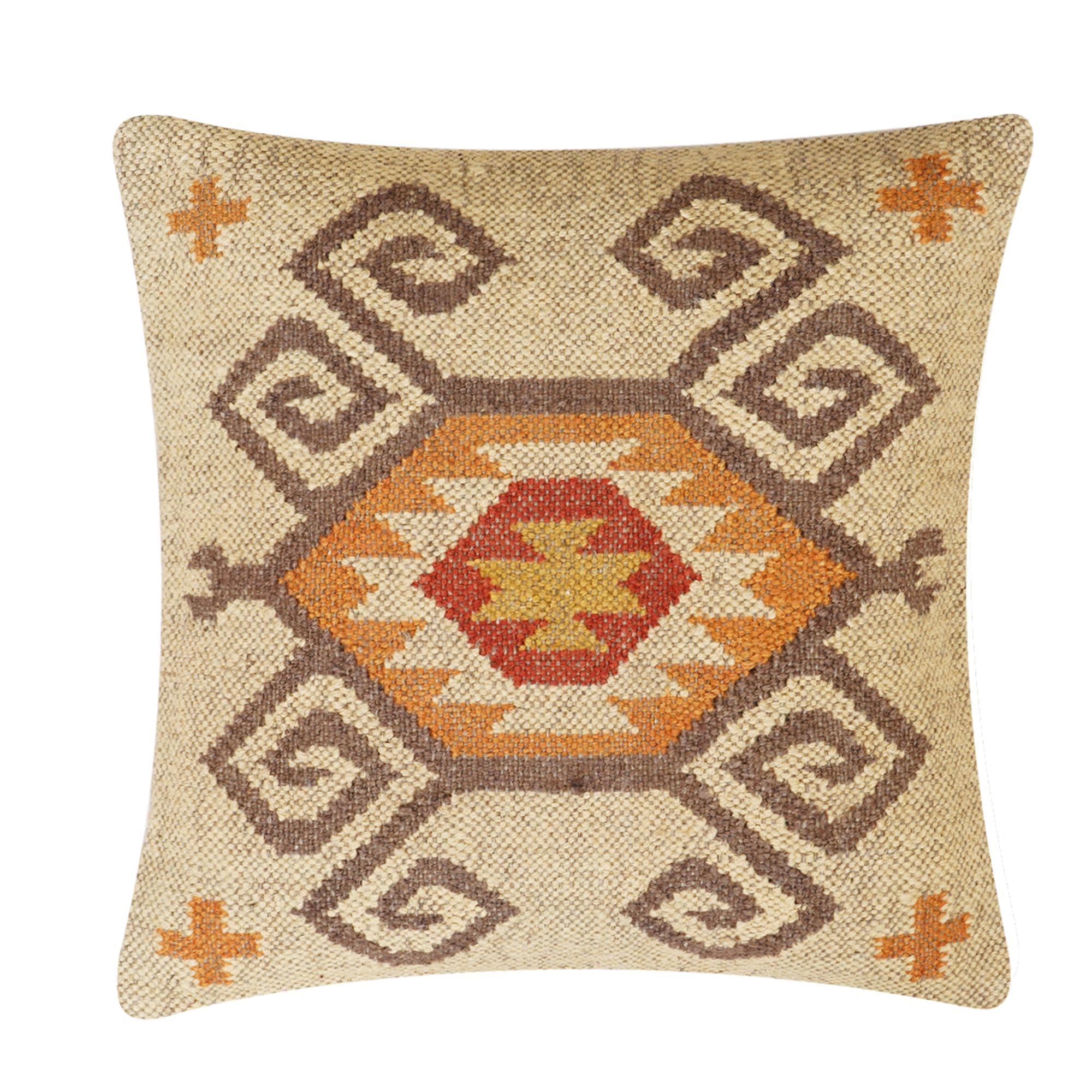 

Вінтажна джутова килимова наволочка – Навахо Південно-західний чохол для подушки, Бохо 18*29 різнокольоровий