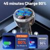 150W Mehrfachanschluss-Autoladegerät 5/6 Anschlüsse, 4 USB + Dual PD, Blaue oder Farbige Hintergrundbeleuchtung Spannungsanzeige für 12–32V Fahrzeuge