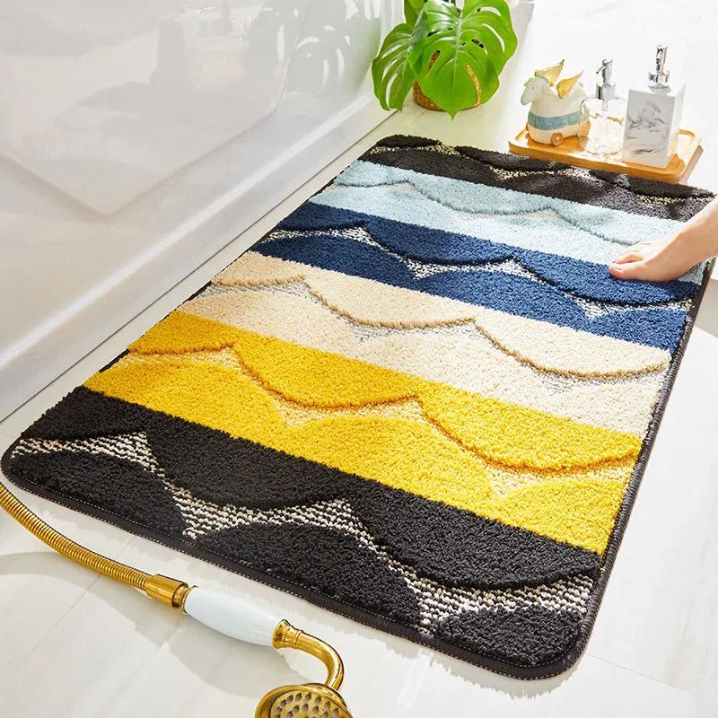 Nordic Style Bathroom Non-slip Floor Mat Bathroom Absorbent Rugs Home Door Welcome Mat Indoor Bedroom Carpet College Room Decorations