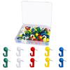 50 Pcs Push Pin Hooks Plastic Heads Cork Board Hooks Decorative Thumb Tacks Hook for Cork Bulletin Board Photos Calendar Home Office School Supplies