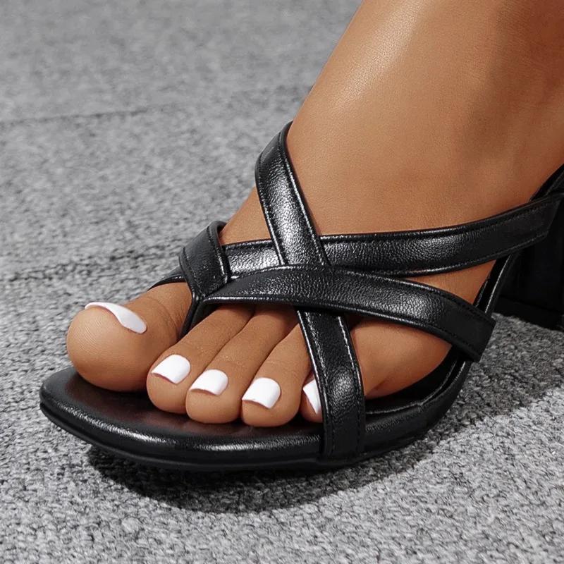 Fashion 2025 New Ladies Shoes Lace-up Women's Sandals Fashion Open Toe  Plus Size Casual Sandals Women Best Seller Rome Heeled Sandals