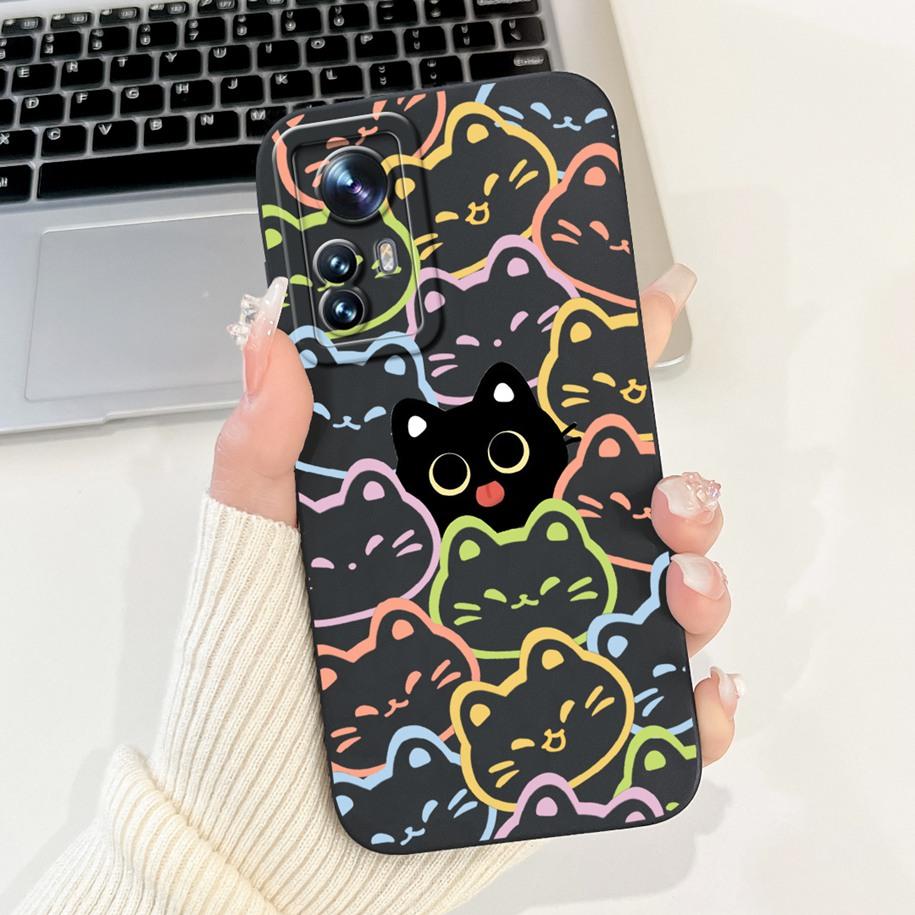 For Xiaomi 12 Pro Case Mi 12 12X 12S Cover Cute Cartoon Rabbit Panda Soft Silicone Lens Protective Cases For Xiaomi 12S Pro Capa
