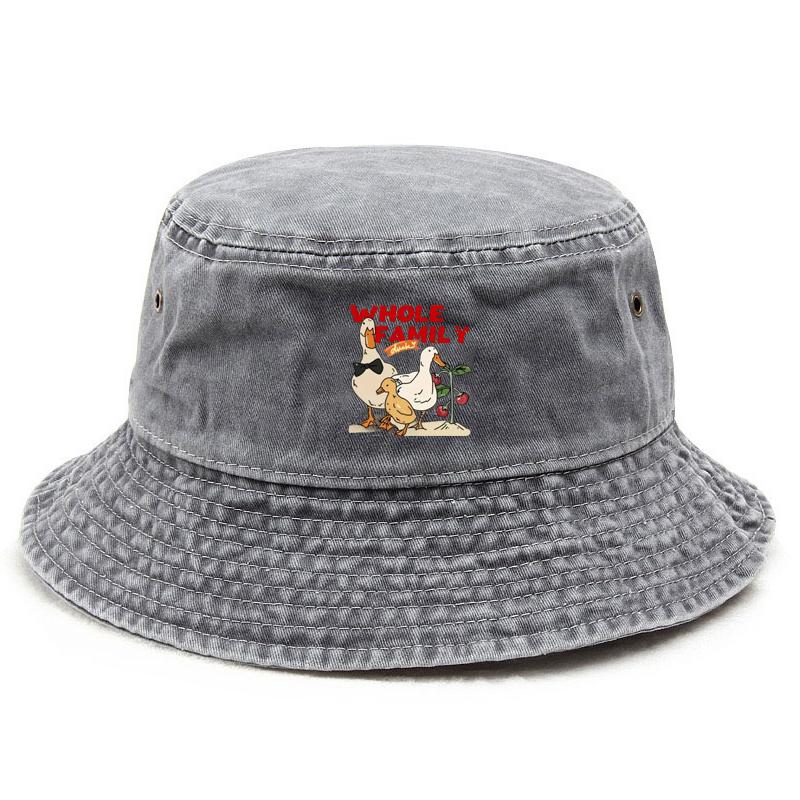 Customize Cotton Washed Bucket Hat Vintage Fishing Hat for Parents Kids Sun Protection Outdoor Duck Family Cap Sun Hat Casual