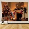 Arazzo per albero di Natale, regalo di Natale, caminetto, decorazione natalizia per la fattoria, coperta da cucina, decorazione da parete Feliz Navidad