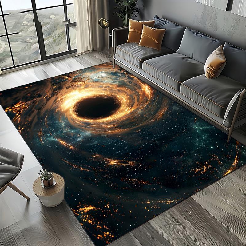 Cosmic Nebula Star Black Hole Galaxy Carpet Rugs Living Room Decor Carpets Home Bedroom Non-slip Area Floor Mat Entrance Doormat