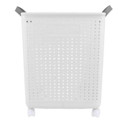 Faltbarer Wäschekorb mit 4 Rädern Platzsparend Tragbarer Aufbewahrungskorb für Kleidung Spielzeug Zuhause