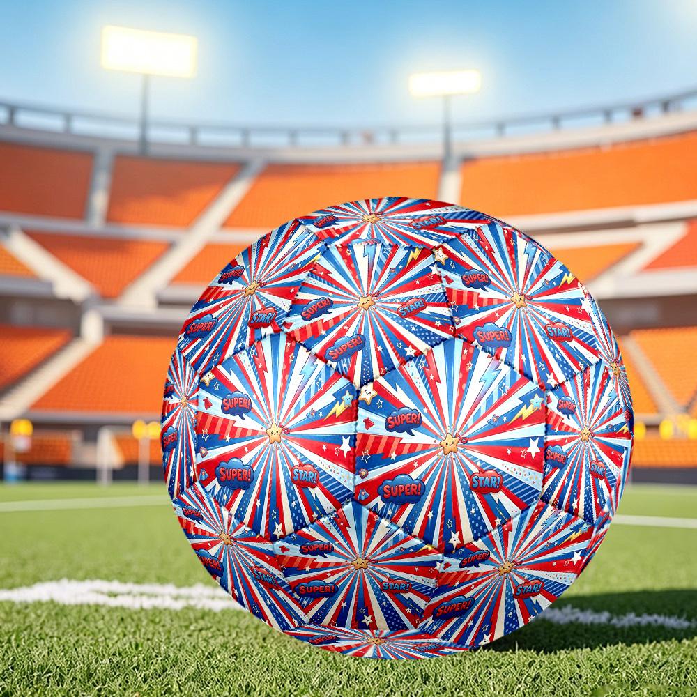 1pc Super Star Energy Themed Soccer Ball, Size 5, Lightweight PVC Material, Outdoor Training Soccer Ball Gift. q62257