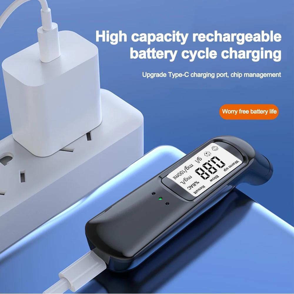 Non Contact Breath Alcohol Tester with Lcd Display and Voice Broadcast Accurate Type-C Charging Portable Alcohol Detectors