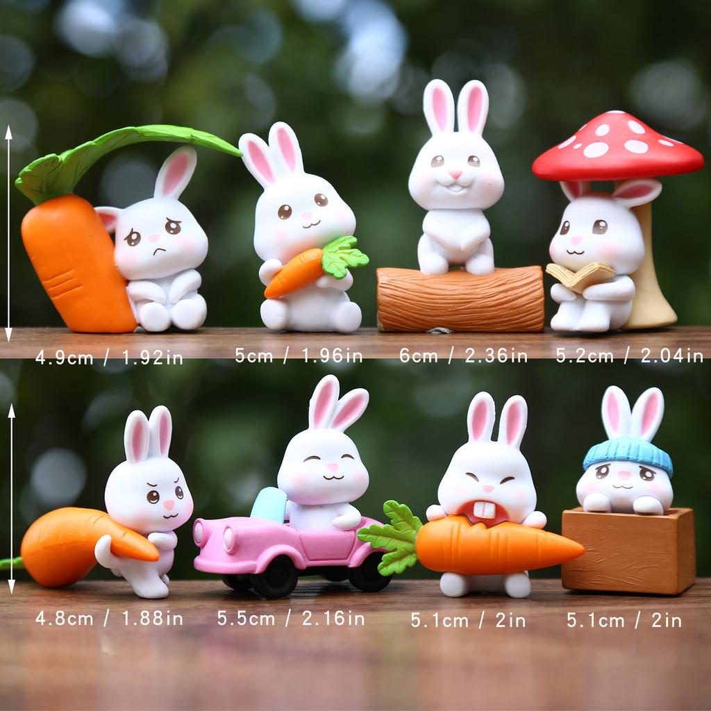 Милый Морковный Гриб Мультяшный Кролик Мини-Модель Настольный Декор Набор Украшений Для Дома и Офиса