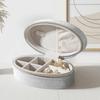 Divided Compartments Velvet Jewelry Display Box Portable Travel Jewelry Case  Daily Use