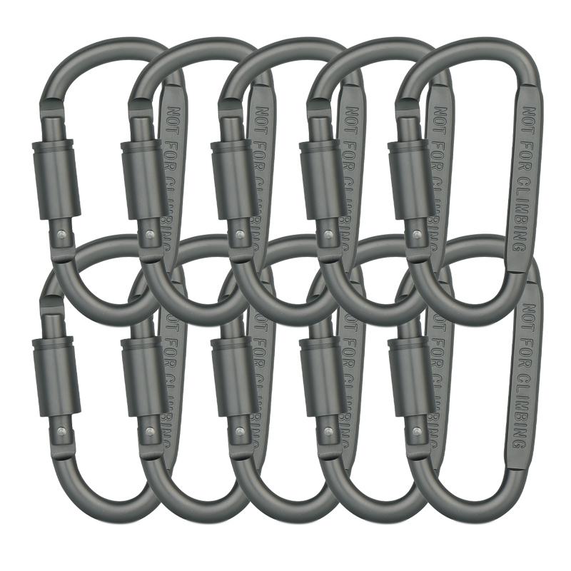 8cm D-Ring Carabiner Hooks Camping Equipment Alloy Aluminum Survival Gear Camp Mountaineering Hook Outdoor Travel Kit Carabiner
