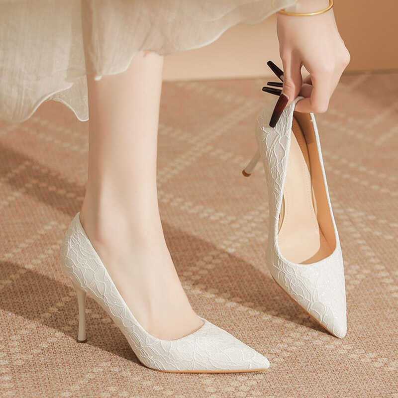 High-heeled Pointed-toe Women's Slim Heel Versatile Anti-slip New Style Shoes, Women's Single Shoes