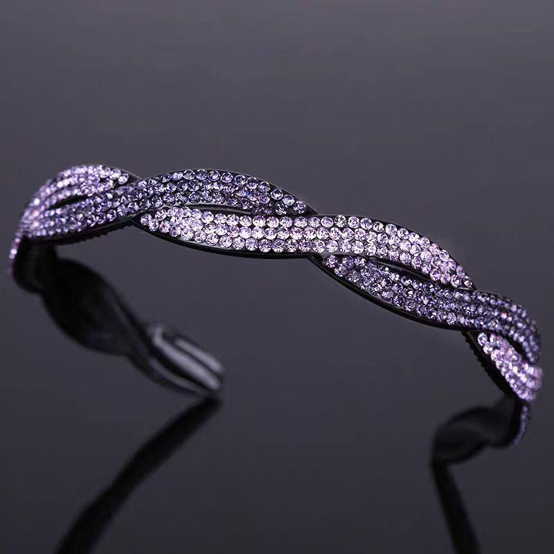 

Элегантная корейская повязка на голову с широким краем и стразами: Полный бриллиантовый темперамент Мода для женщин