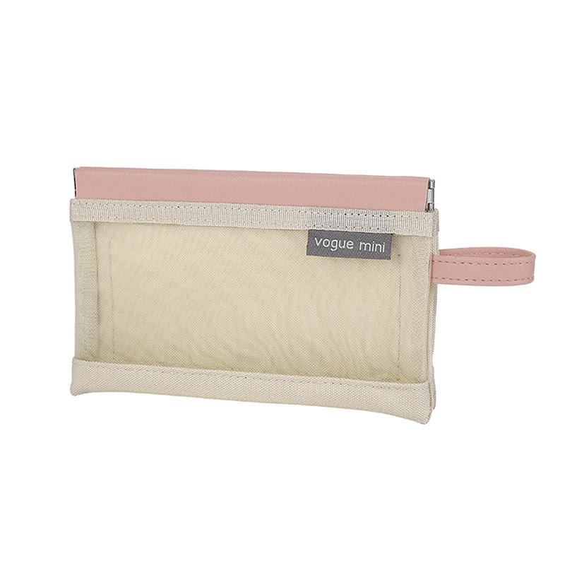 Pu Mesh Self-Closing Bag Internal Three Layer Lipstick Makeup Storage Bag Woman Key Jewelry Digital Organizer Portable Pouch