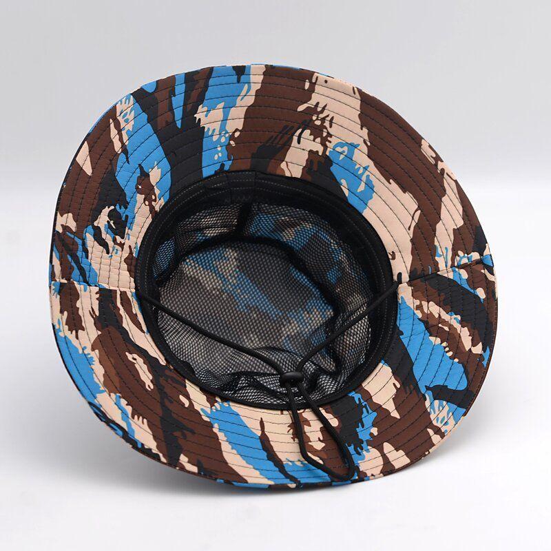 UPF 50+ Kova Şapka Erkek Kadın Bob Boonie Şapka Yaz UV Koruma Kamuflaj Kap Askeri Ordu Yürüyüş Taktik Açık güneş şapkası