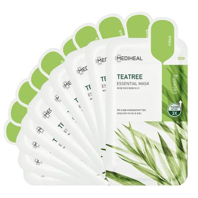 MEDIHEAL Essential Mask and Calming for Skin Troubles (10 Sheets) (Tea Tree) Soothing, Moisturizing,