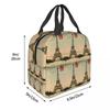 Eiffel Tower Vintage French Postcard Insulated Lunch Bag for Women Kids Leakproof Food Boxes Thermal Lunch Box Tote