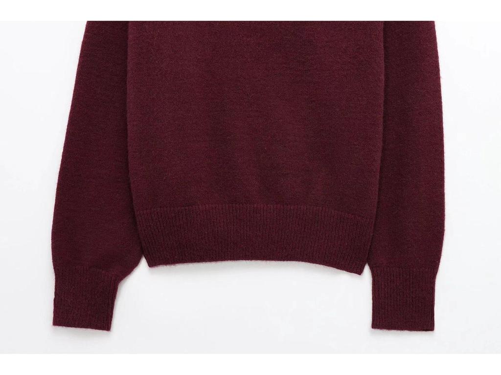 European and American Women's Fashion 2024 Autumn/Winter Street Style Pleated Knit Sweater