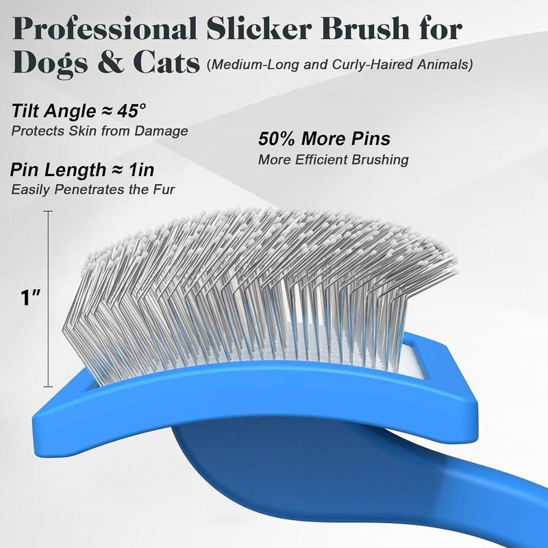 1set Dog Slicker Brush for Grooming Dematting Comb for Poodles Bichon Puppy Cat Hair Remover Brush