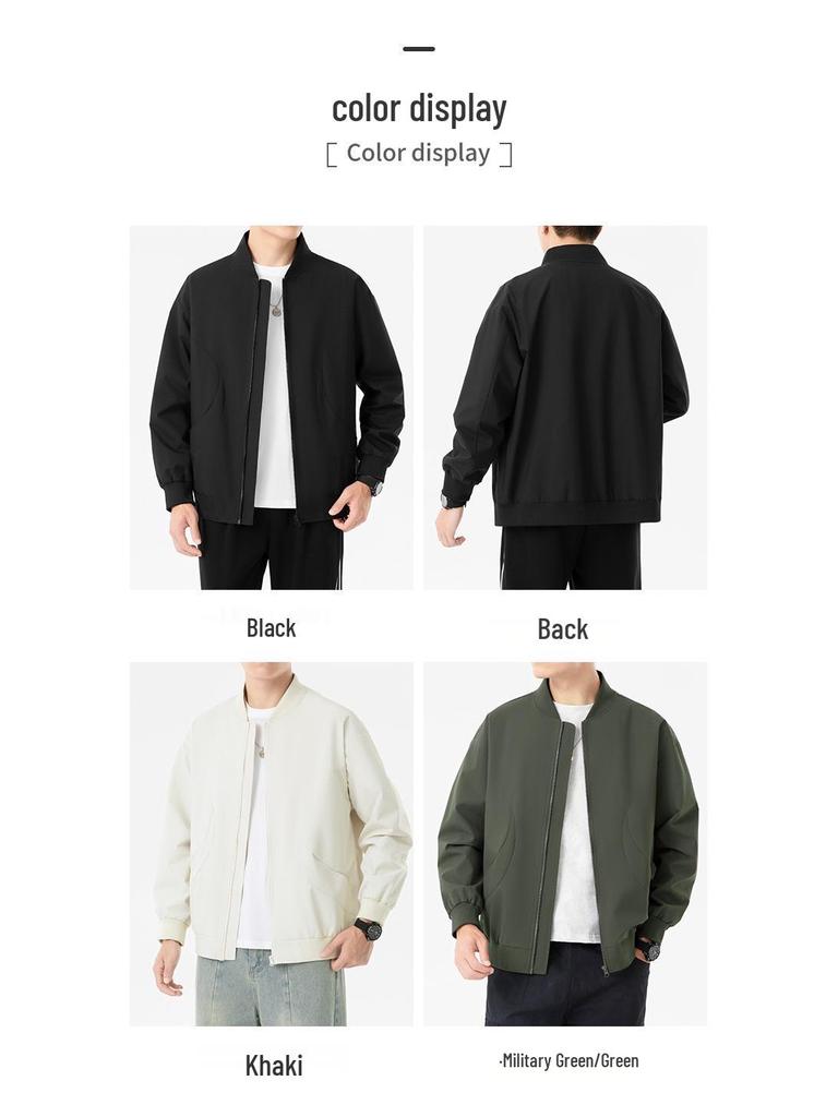 Men's Stylish Korean Trend Baseball Jacket: Handsome MA1 Workwear Top Casual Hoodie