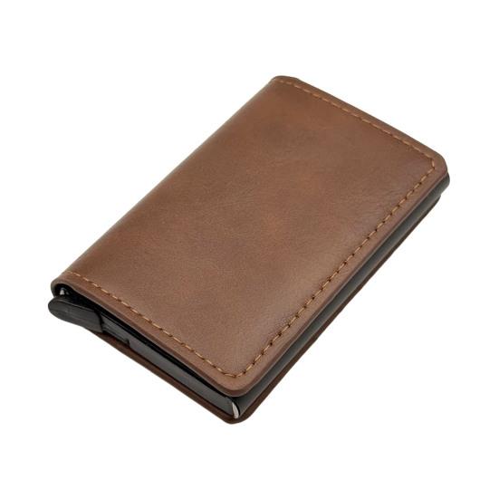 Men Pop-up Wallet RFID Blocking Card Holder Anti-Theft Slim Aluminum Alloy Wallet Pocket Wallet for Cash Credit Cards