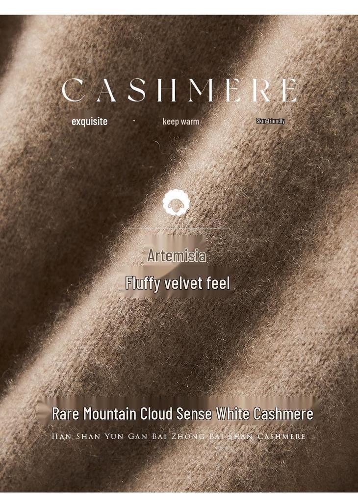 2024 Women's Autumn/Winter Thickened Slim Fit Cashmere Sweater - Semi-High Neck, Solid Color, Warm Knit Base Layer