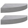 VidaXL Wall Corner Shelves 2 Pcs Concrete Grey 25x25x3.8 Cm MDF