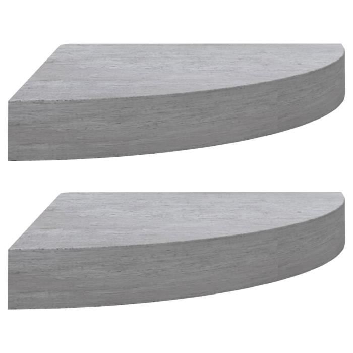 VidaXL Étagères d'angle murales 2 pcs Gris béton 25x25x3,8 cm MDF